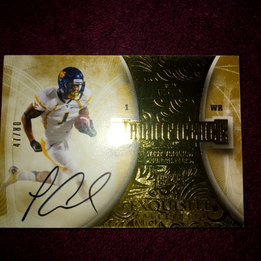 2013 UPPER DECK EXQUISITE COLLECTION "MAGNIFICENCE" TAVON AUSTIN AUTOGRAPH#47/80